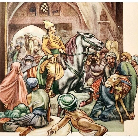 1937 Nasakchi At Bazaar Persian Art Hajji Baba Baldridge Plate Print DWSS22 - Picture 1 of 2